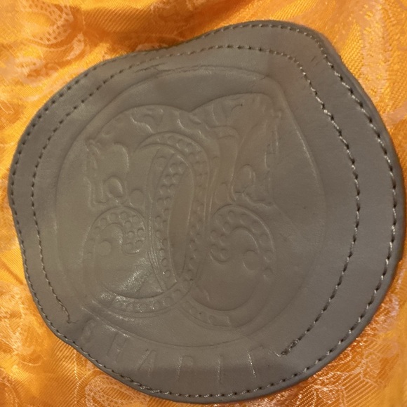 SHARIF Bundle Yellow Soft Zippered Patterned Cosmetic Bag Pouch w/Gold NylonTote - Picture 10 of 15